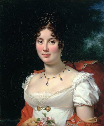 Porträt einer Dame in einem Empire-Kleid von Baron François Pascal Simon Gérard